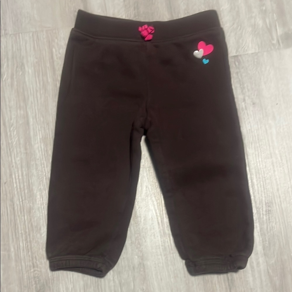Jumping Beans Brown Kids Bottoms with Heart Accents 18M